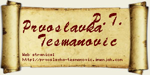 Prvoslavka Tešmanović vizit kartica